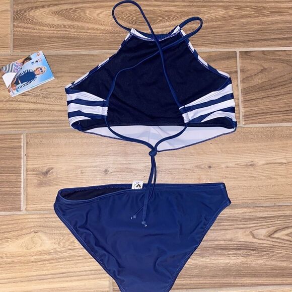 NWT LIMEAPPLE- "SALTY" STRIPE BIKINI SWIMSUIT- Size 16 - Picture 6 of 8